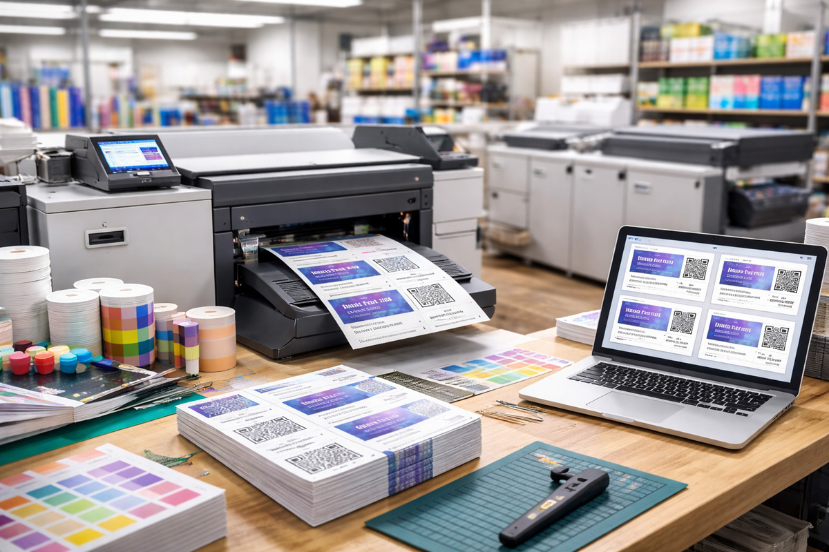 Print Shop printing QR code tickets